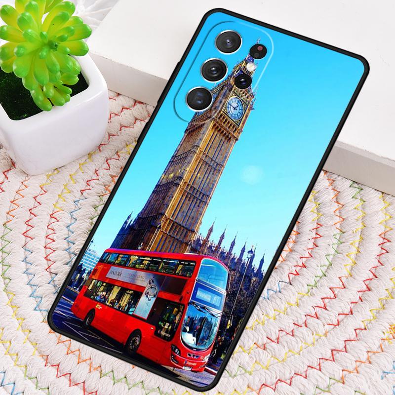 London Red Bus Big Ben soft Silicone Phone Case For Samsung Galaxy note 10 pro S26 S25 S24 S23 S22 S21 Plus S25Ultra Capa Cover