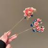 Enamel Floral Hairpin Oriental Vintage Lotus Cherry Blossom Perfect Traditional Outfits Cultural Events Exquisite