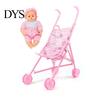 Miniature Stroller 1 Set Doll Sturdy Easy-Fold Lightweight Creative Pram Toy with Baby for Girl Walker