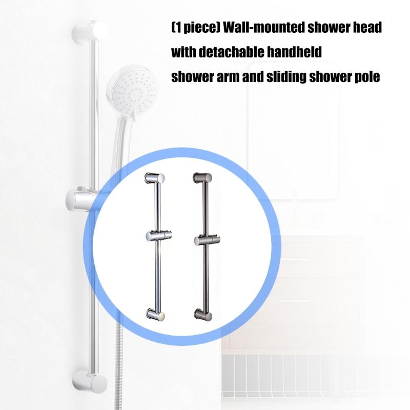Wall Mounted Sliding Shower Poles Handheld Sprayer Bracket Included Adjustable Height Steel Easy Installs for Flexible Use