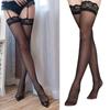 Silk Transparent Multicolor Thigh High Stockings Women Lace Top Over Knee Socks See Through Hosiery Lingerie Clubwear