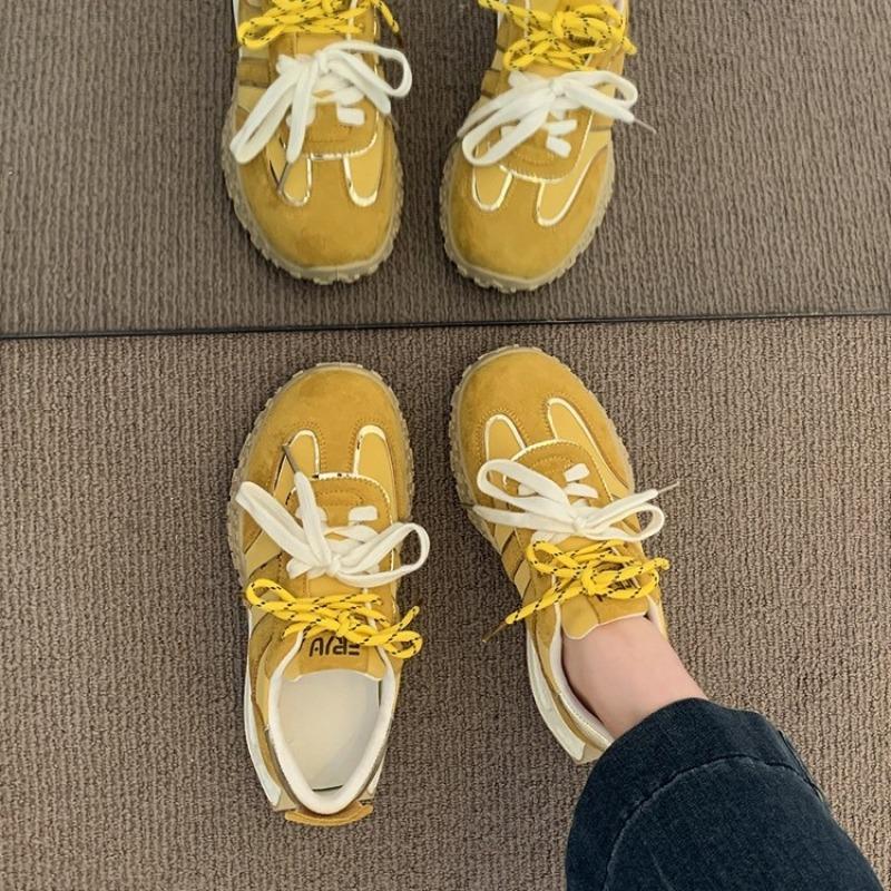Yellow women's shoes new spring and summer versatile platform casual sports dad shoes