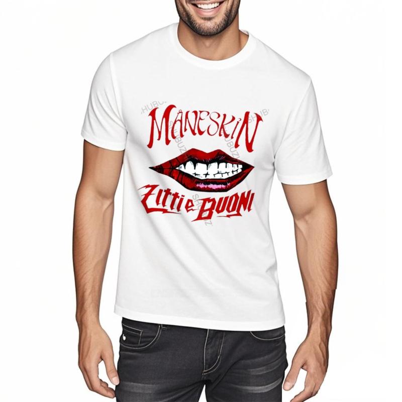 Mens Hiphop Tshirt Summer Popular Maneskin Italian Singer Harajuku Men Unique Streetwear Print Casual Brand Tshirt Allmatch