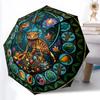 Geckos Tropical Treasure Pattern Umbrella, Portable and Foldable Design, 8 Ribs, a Casual Accessory for Halloween, Christmas, and Birthday Gifts.
