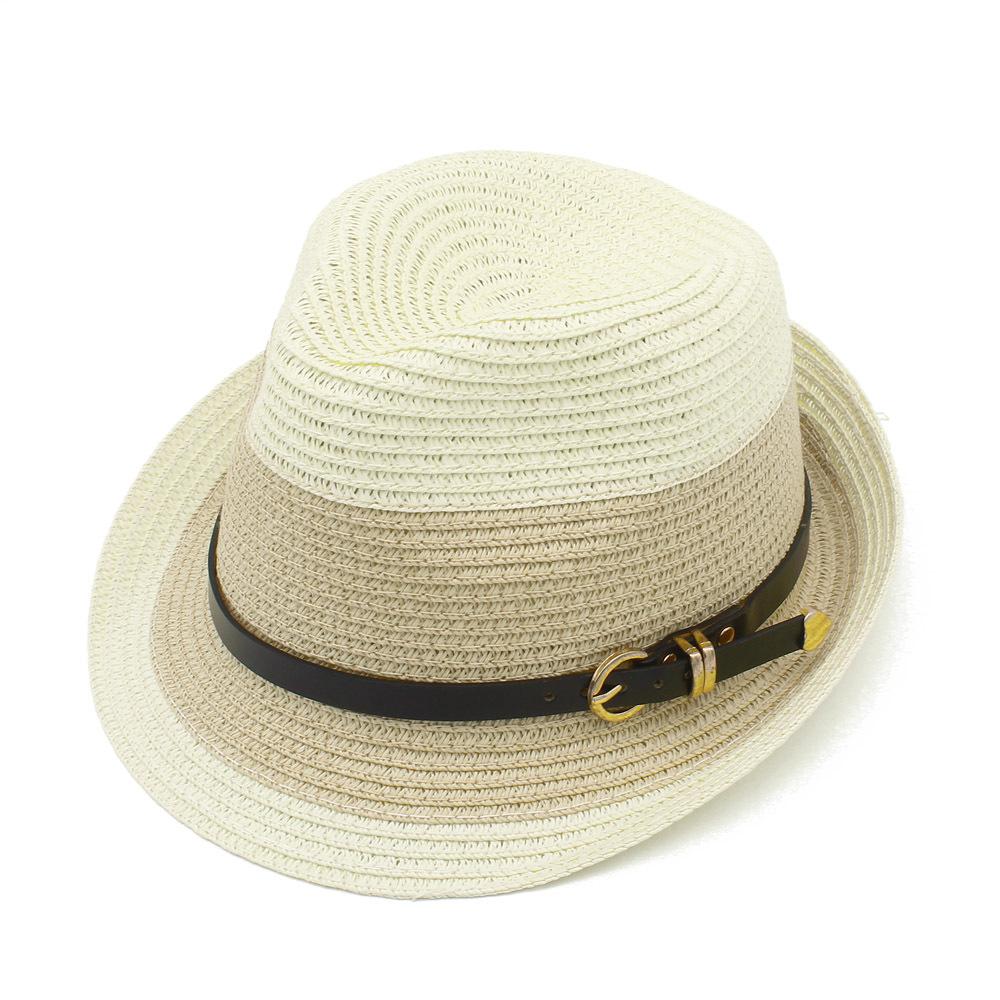 Summer color matching personalized Panama hat British jazz cool hat trendy brand sun hat fashionable versatile couple straw hat
