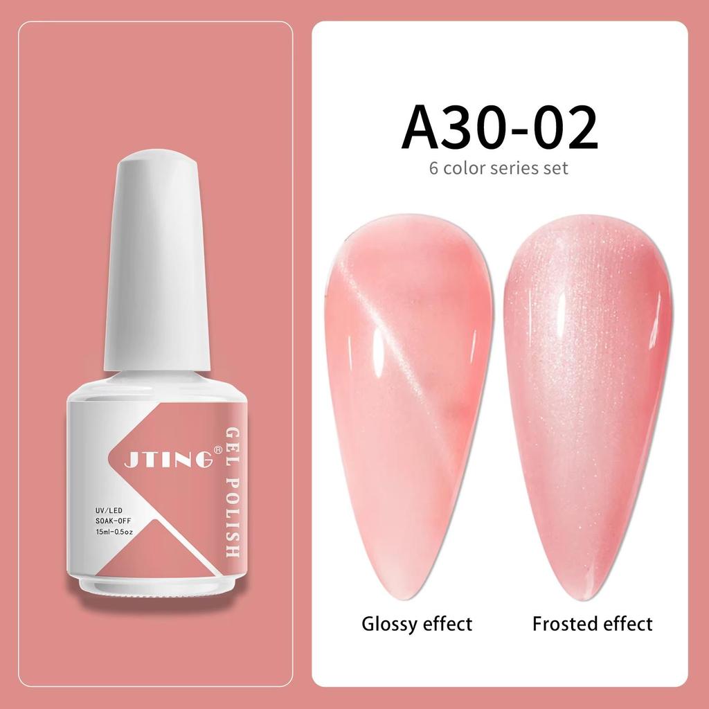 JTING Wholesale Nail Art Professional 6colors Nail Polish Gel Set Collection for Nail Salon 15ml UV Gel Polish Bottles Kit OEM