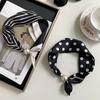 Magnetic Buckle Silk Scarf Women's New Pearl Necklace Light Luxury High-end Fashion All-match Scarf Polka Dot Silk Scarf