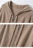 2025 Autumn Women's College Style Cashmere Hooded Cardigan Sweater with Zipper