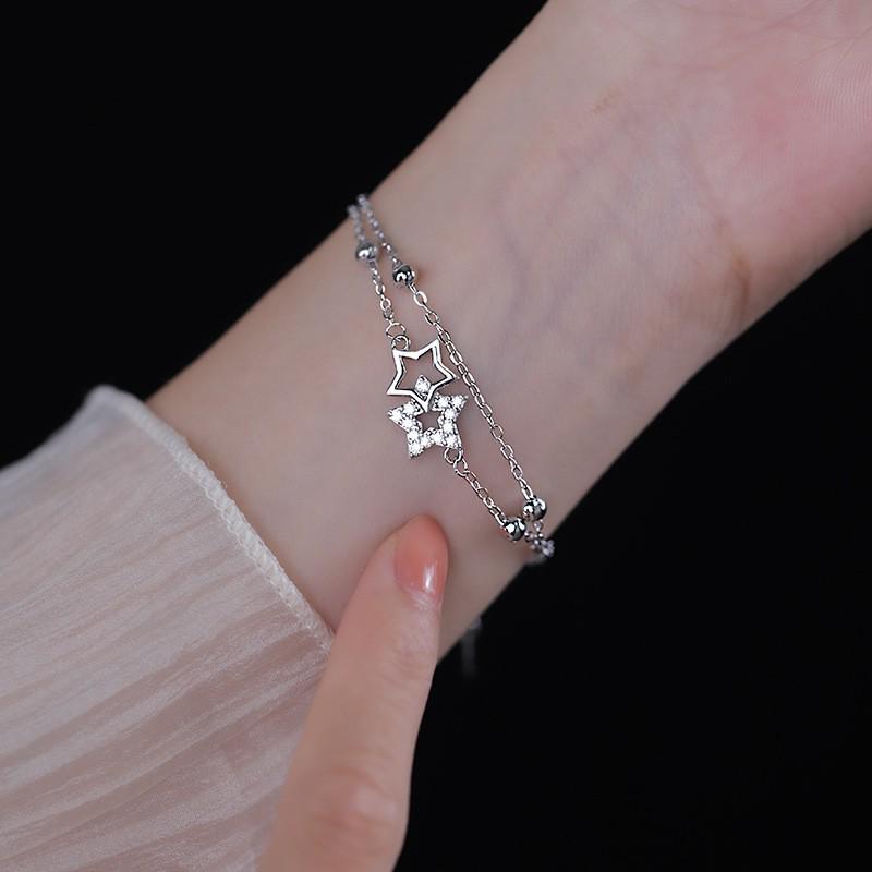 S925 Sterling Silver Korean Style Women's Bracelet - Perfect for Couples and Birthday Gifts