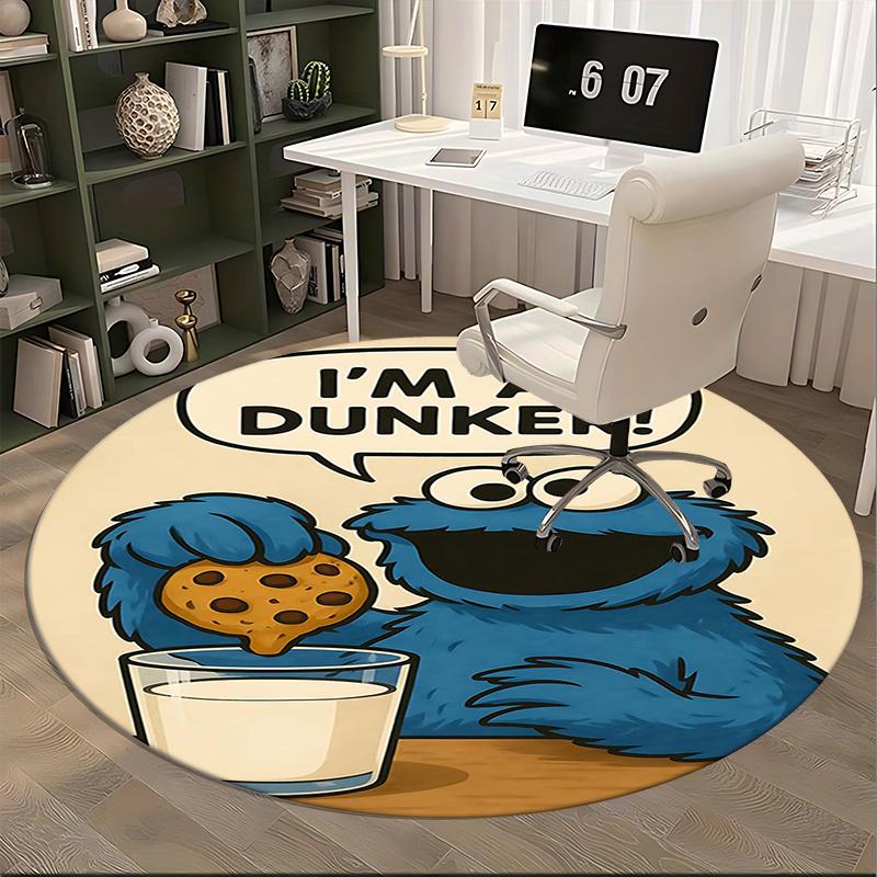 Cookie Monster,Dunking Chair mat Round Rug Office carpet, Non slip, Suitable for Living Rooms, Bedrooms Decor 1205689a