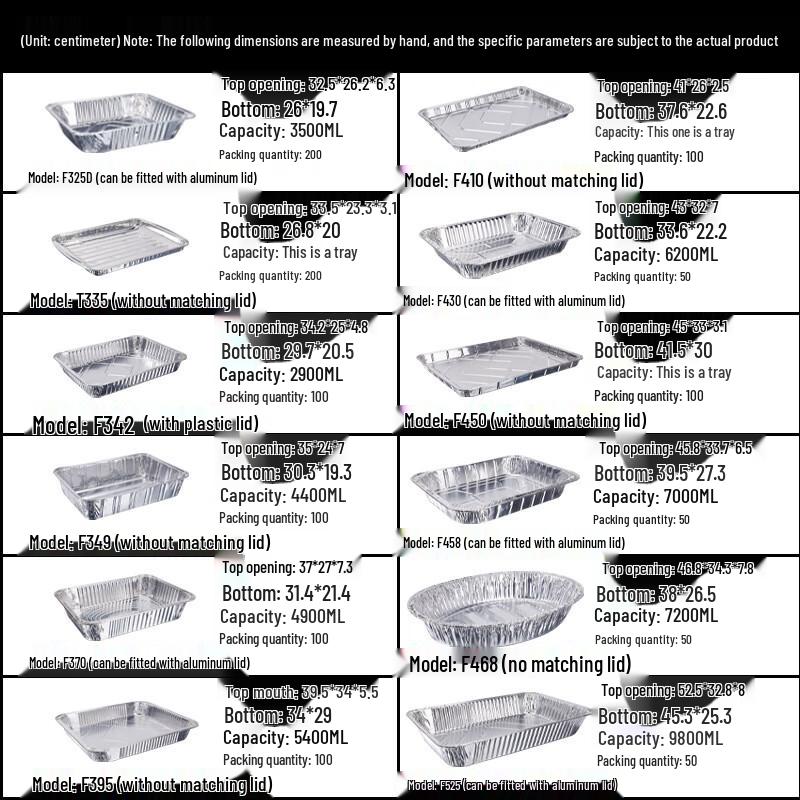 Maidekai Rechteckige Aluminiumfolien-Back- und Grillpfannen (10 Stück)