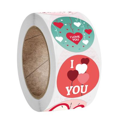 500Pcs/Roll Heart Stickers Round Baking Labels Storage Bag DIY Decorations Sealing Decals Gift