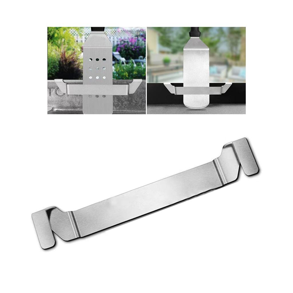 BBQ Griddle Spatula Holder Stainless Steel Grill Barbecue Tool Rack for Grilling Stir Frying Baking
