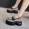 Platform Loafers Women's 2025 Spring New Chinese Shoes Inner Height Increase Women's Shoes Versatile Muffin British Style Small Leather Shoes