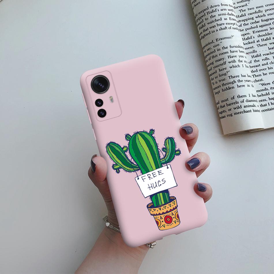 For Xiaomi 12 Lite 6.55'' Case Lovely Cat Cactus Soft Silicone TPU Back Cover For Xiaomi 12 Lite 5G 12Lite Phone Case Bag Shells