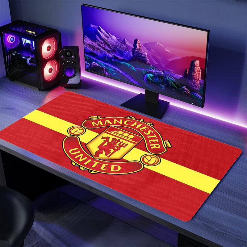 Man United Mouse Pad, Large Gaming Desk Mat, Non-slip XXL Mousepad for Laptop & Tablet, Mini PC Playmat with Stitched Edges