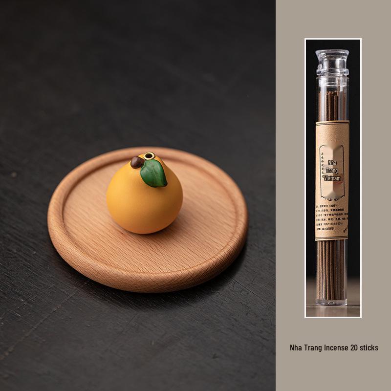 Blessing for Peace: Yuzu Incense Holder & Tray for Zen Tea Rooms and Coffee Tables