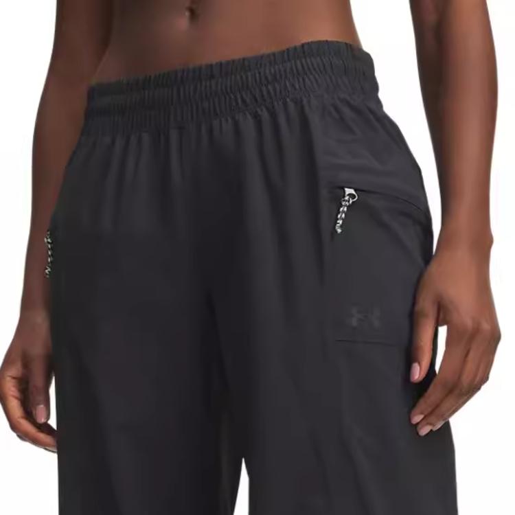 Under Armour Solid Color Elastic Waist Mid-Rise Outdoor Sports Pants Women Pants 6009567-016