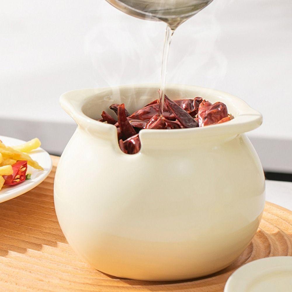 Dustproof Ceramic Lard Jar Large Capacity Condiment Container 3Size Spice Jars Salt/Sugar