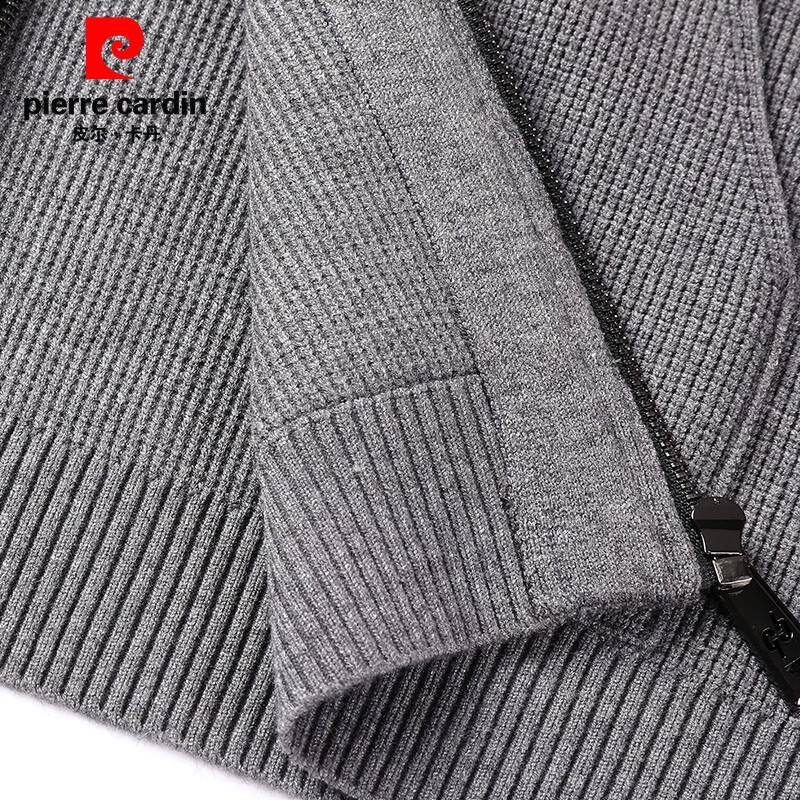Pierre Cardin Herr Enfärgad Stickad Väst med Huvuva