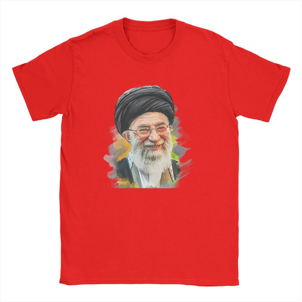 SSeyyed Ali KKhamenei  TShirt Beach T Shirts Adult Pure Cotton Crew Neck Oversize Top Tees ShortSleeved Streetwear Tops