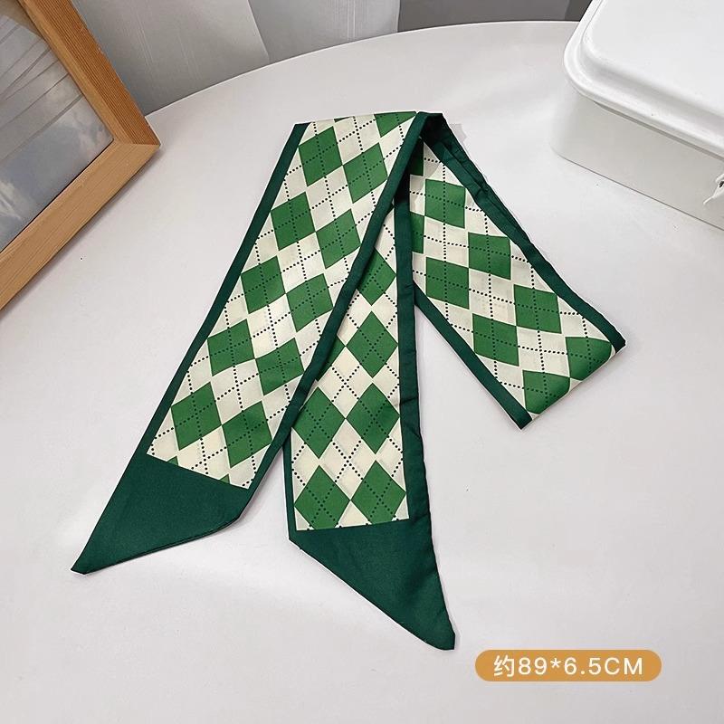 Silk Scarf Headband French Braided Hair Ribbon Versatile Ponytail Streamer Headgear Bag Decoration