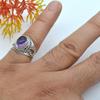 Amethyst Ring Gemstone 925 Sterling Silver Ring Handmade Stone Bohemian Jewelry for Women - 5.3 Gms