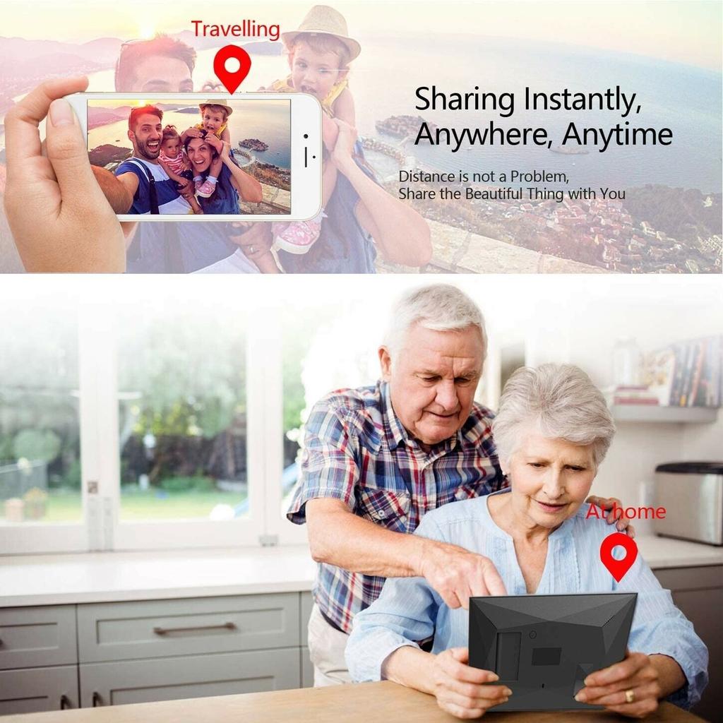 10.1-inch WiFi Digital Photo Frame, 1280*800 IPS High-definition Cloud Smart Digital Photo Frame, 64GB Storage Wall-mounted