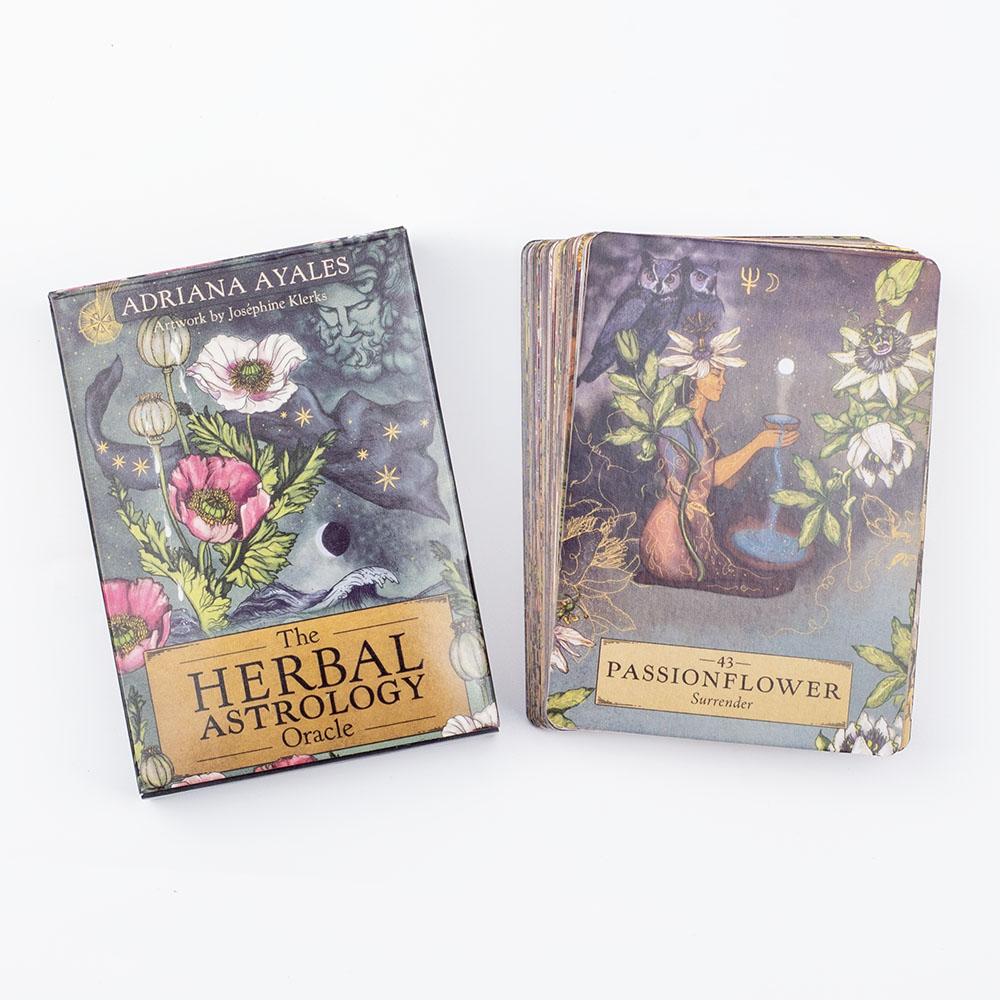 Herbal Astrology Oracle Gra Planszowa Talia 55 Kart do Alchemizowania Starożytnego Roślinnego Uzdrowienia i Mądrości Astrologicznej Karta