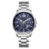 Casual Fashion Business Day Steel Belt Calendar Men'S Blue Quartz Watch