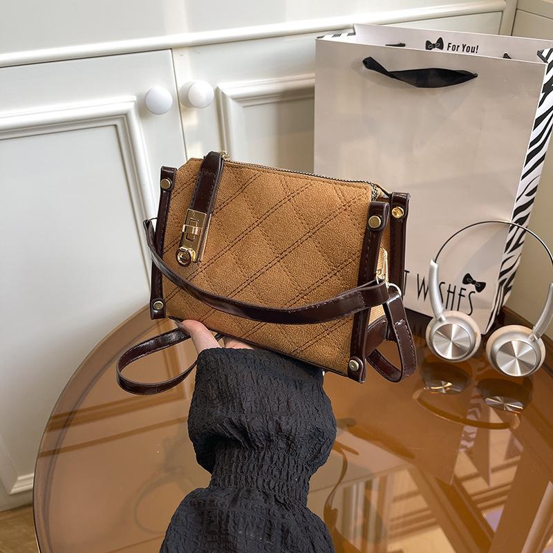 Neue Damentasche Retro Umhängetasche kleine quadratische Tasche Damen beliebt modische Textur Schulterhandtasche Tide