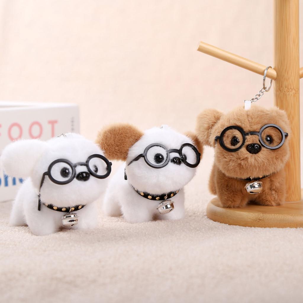 Plush Dog Keychain With Glasses For Girls And Collectors