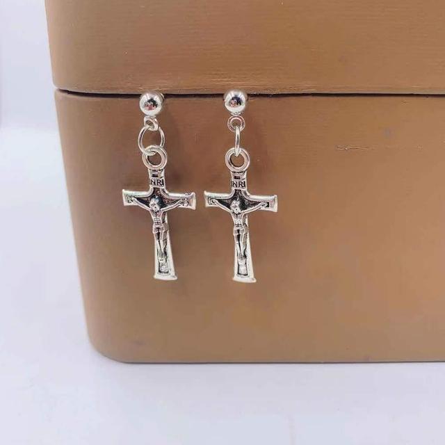 Fashion Cross Pendant Cartilage Drop Dangle Earrings Punk Jewelry For Cool Women Girl Friendship Gifts