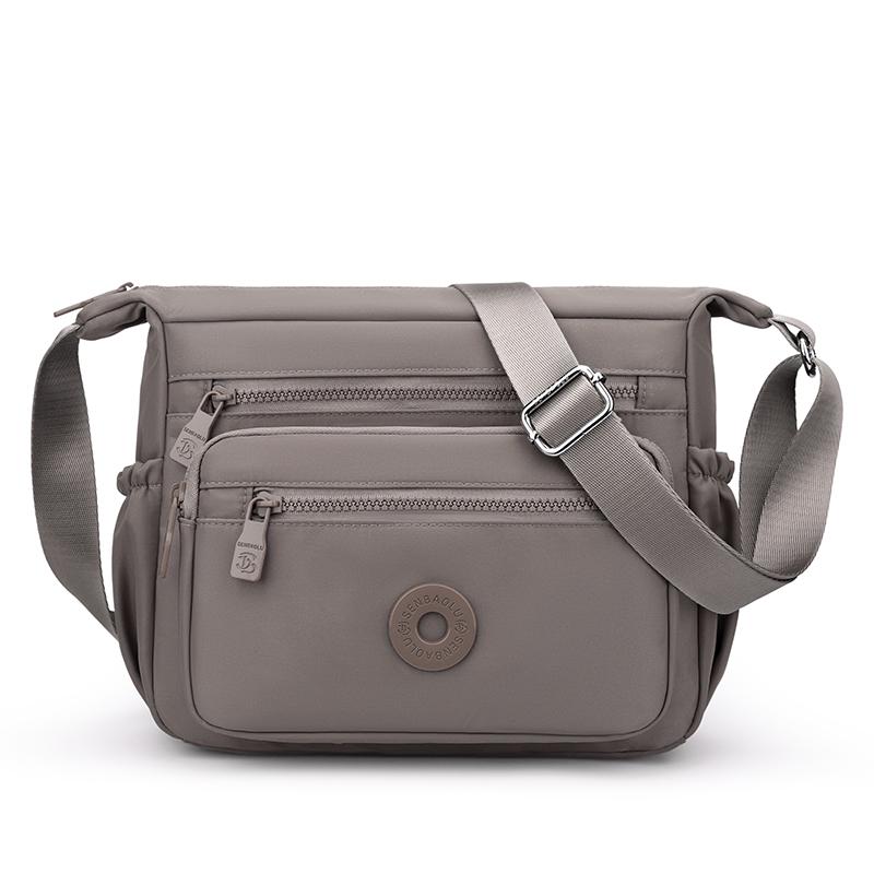 Women's Bag Multi-Layer Zipper Shoulder Bag Nylon Crossbody Bag