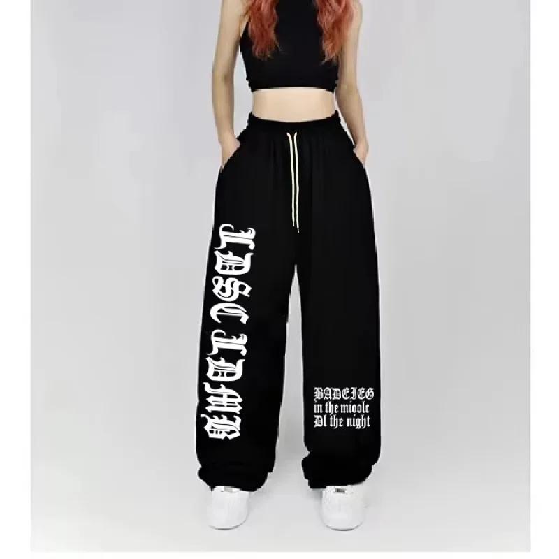 Hohe Taille Kordelzug Damen Hose Vintage Y2K Streetwear Lange Hose Frühling Sommer Mode