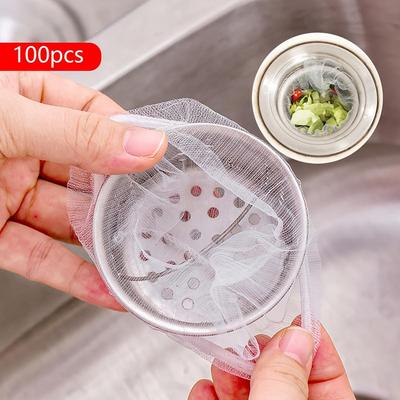 100pcs of Filter Nets Plus Disposable Cleaning Filter Nets To Prevent Clogging In The Sink