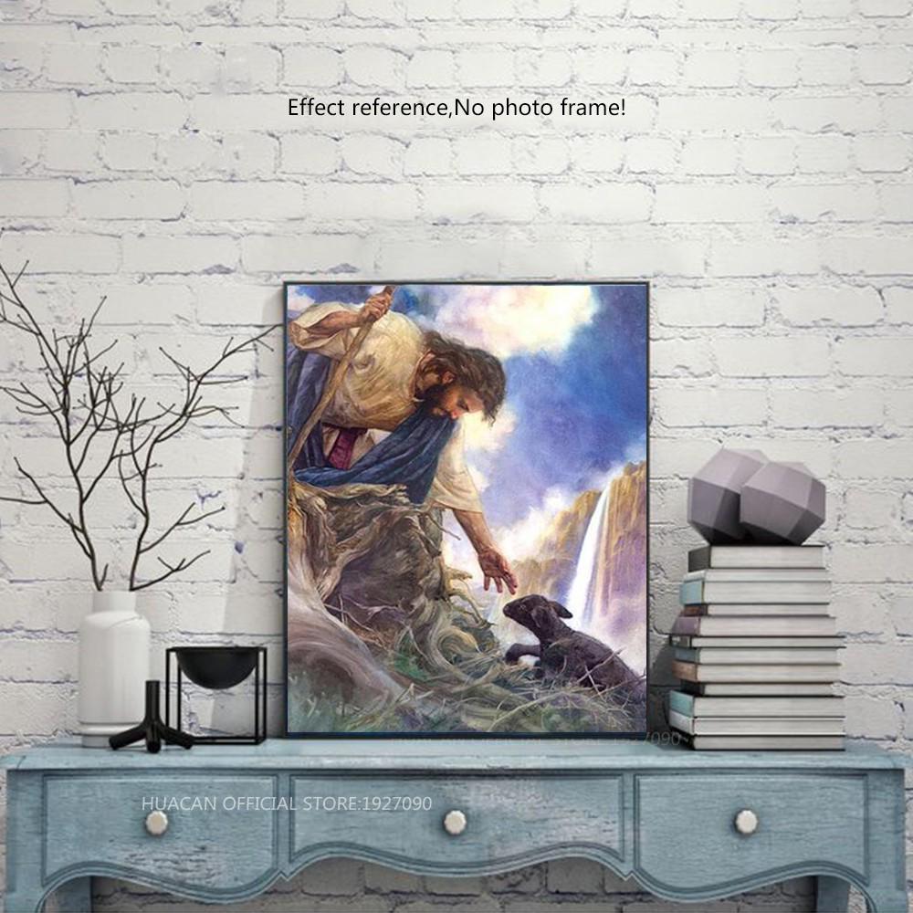 5D DIY Tam Yuvarlak Elmas Boyama Adam Ve Hayvan Taklidi Mozaik Elmas Nakış