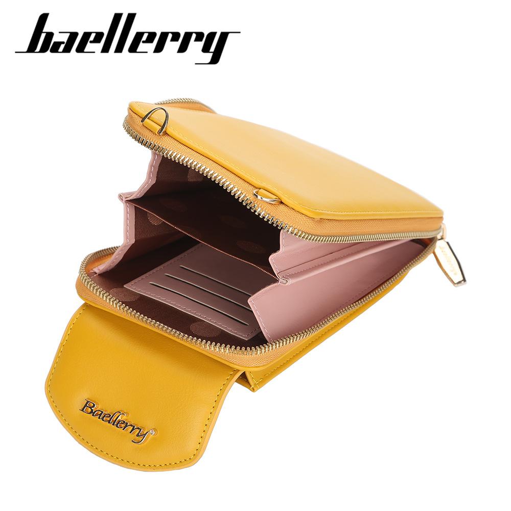 Baellerry Fashion Zipper Shoulder Bags for Women PU Leather Clear Can Touch Screen Phone Bag Crossbody Messenger Bags