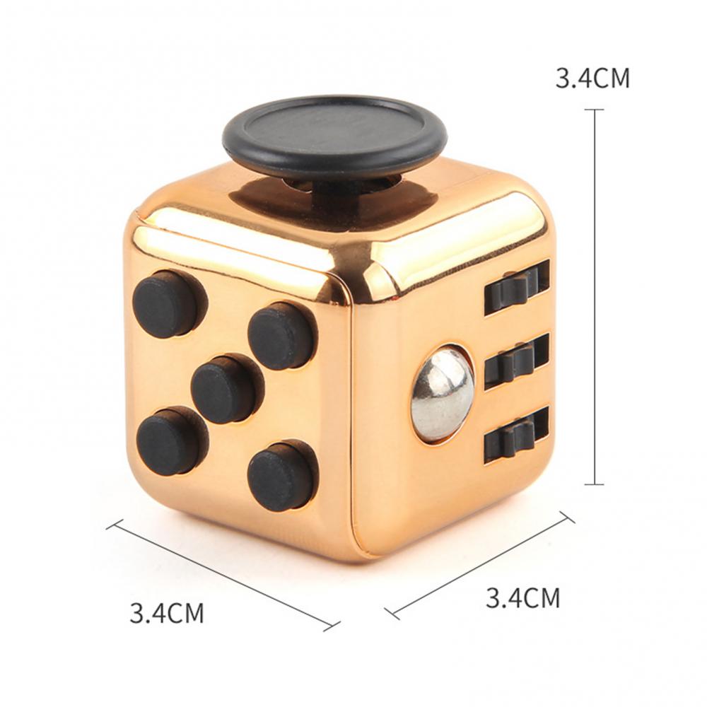 

Fidget Cube Anxiety Stress Relief Attention Decompression Plastic Focus Fidget Gaming Dice Toy For Children Adult Gift золотой