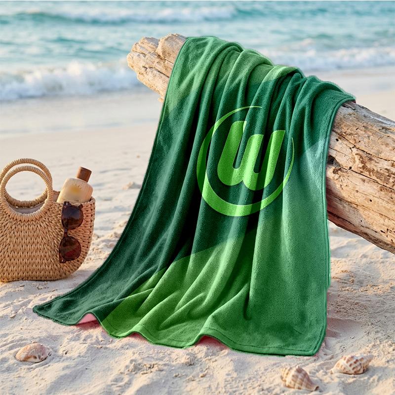 VfL Wolfsburg FC Print Microfiber Beach Towel Quick Dry Absorbent Large Towel For Beach Swimming Travel