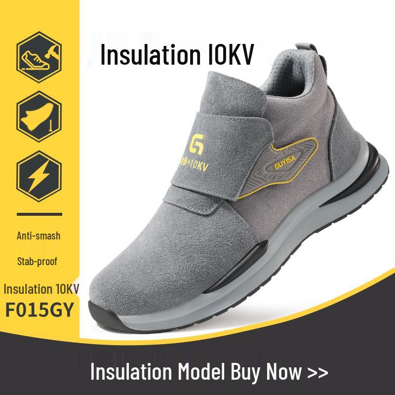 

Защита от ударов, защита от проколов, изолированные 10 кВ замшевые ботинки безопасности для электриков - защита от ожогов, износостойкие, противоскользящие