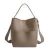Soft Leather Bucket Bag Handbag Women'S High-End Feeling Shoulder Oblique Span Bag Large Capacity Commuter Tote Bag Underarm Bag