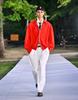 ORDINARY PEOPLE Re: Contrast Velvet-Collar Shirt [Red]