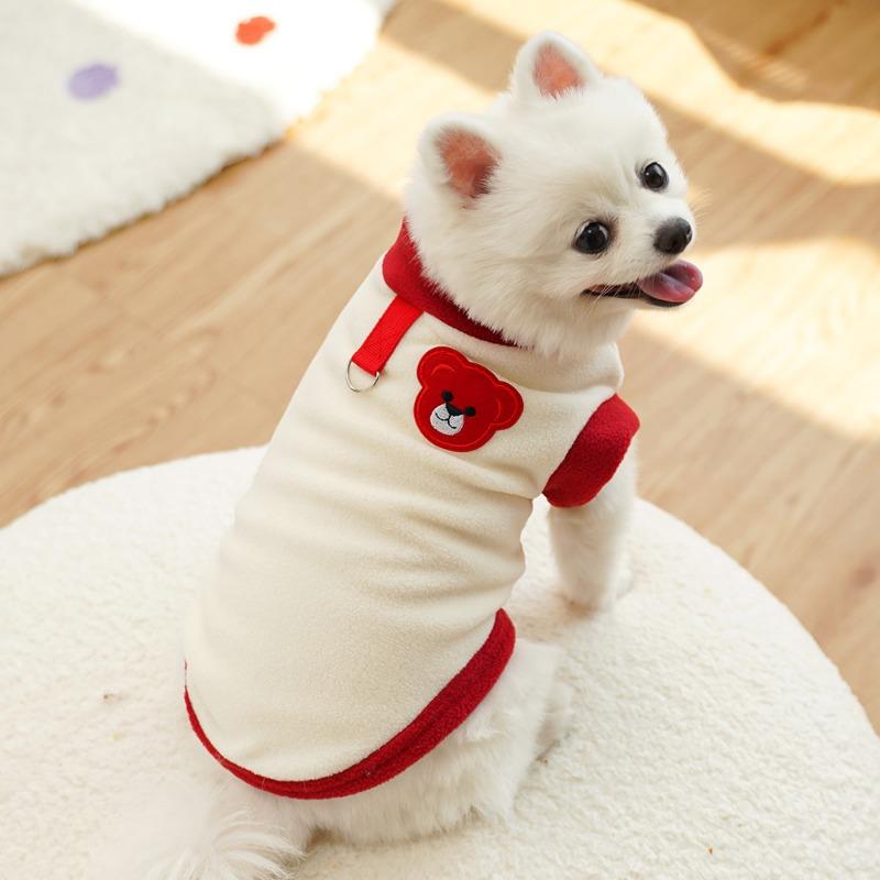 

Одежда для домашних животных, британских короткошерстных и средних собак и кошек, для осени и зимы, флис, можно использовать для выгула кошек XS бежевый/красный