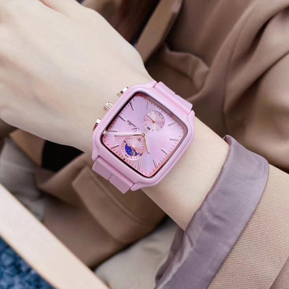 Square Silicone Watch Large Dial Women S Watch 3043