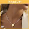 Elegant Pink Heart Shaped Crystal Stone Pendant Necklace For Women Stylish Gift
