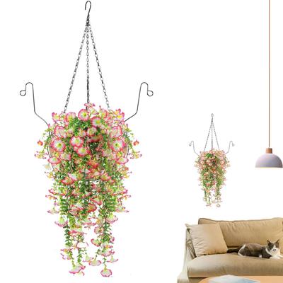 Artificial Hangable Flowers Artificial Hangable Faux Flowers Basket Suspending Faux Floral Plant Decoration For Yard Porch Study
