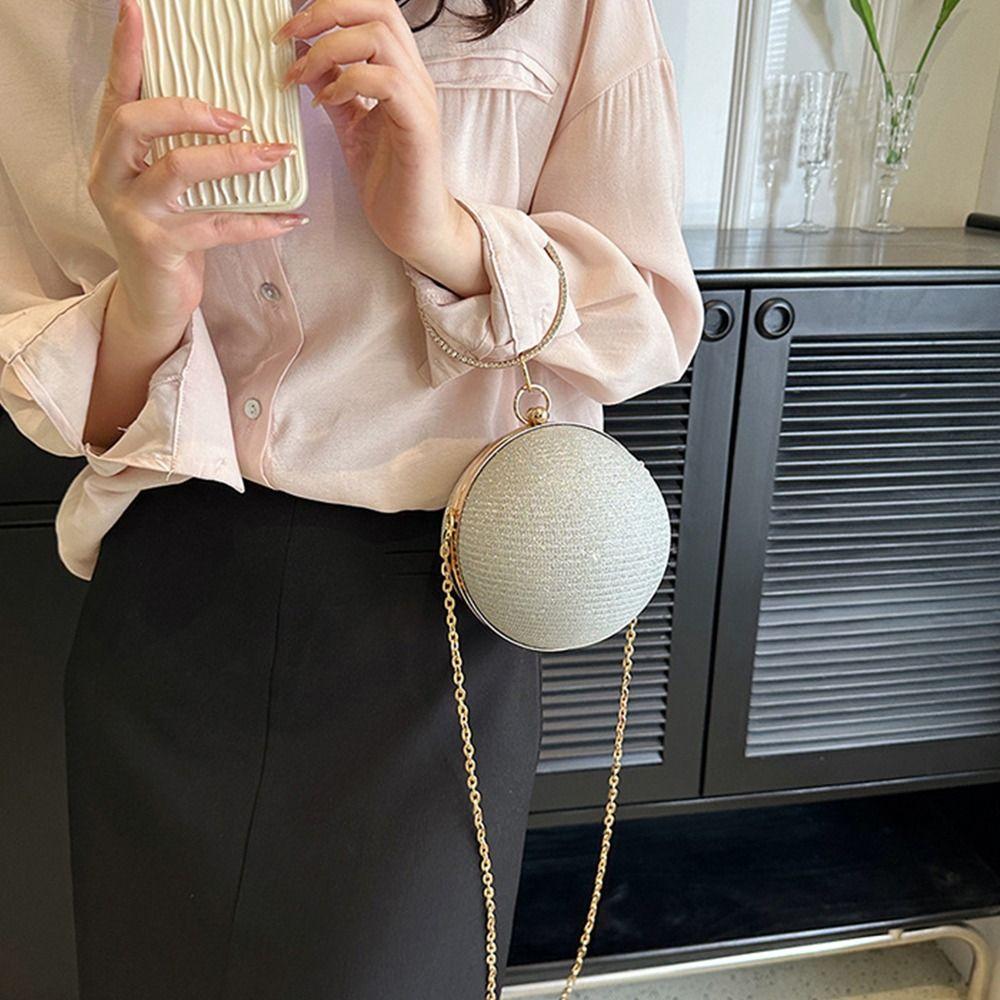 Wrist Bag Ball Handbag Rhinestone Ladies Clutch Bag Retro Evening Banquet Bag Women