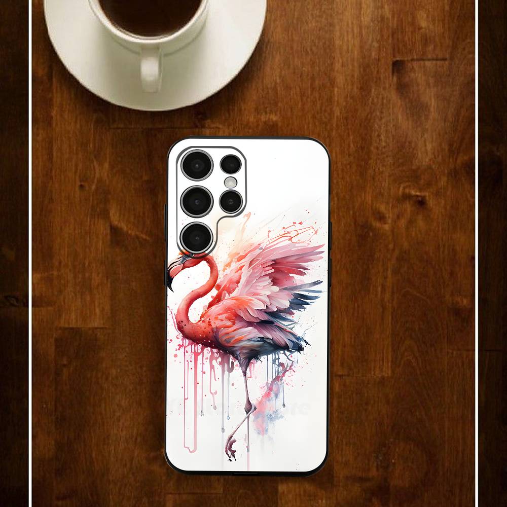 

Animal Cut Flamingo Phone Case For Samsung S24 25 23 22 21 20 Plus Ultra 5G Lite Shockproof Cover Samsung S21plus