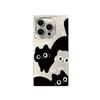Transparent Square Back Tube Case Casing Protection For iPhone 14 Pro Max 13 15 Plus 12 16 ProMax 11 Anti-Oxygen,Three Cats Pattern